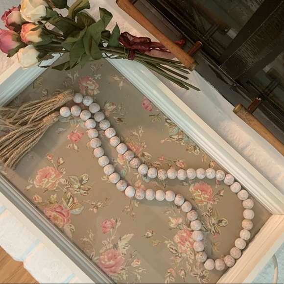 Wood Bead Garland with Tassels #3 - Picture 6 of 7